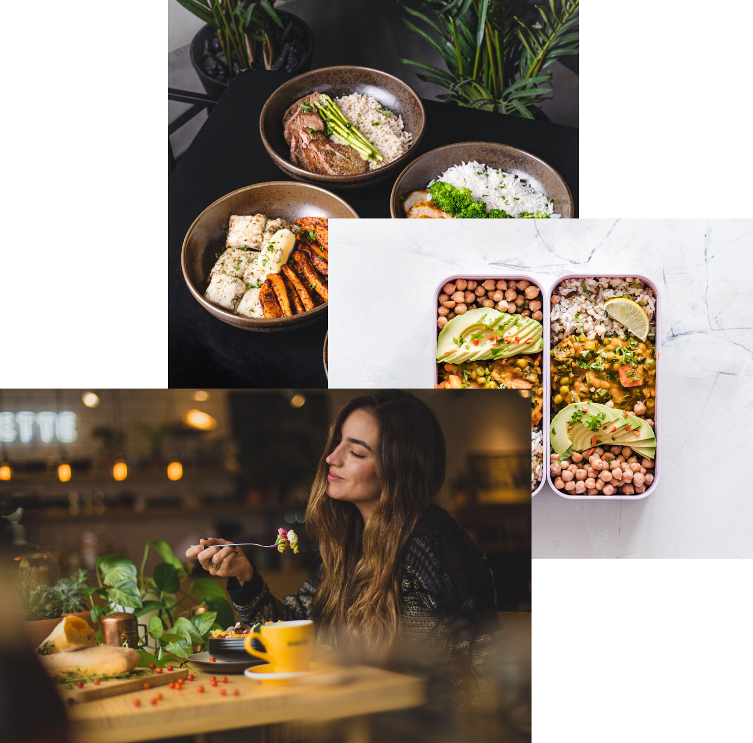 woman eating beautiful food